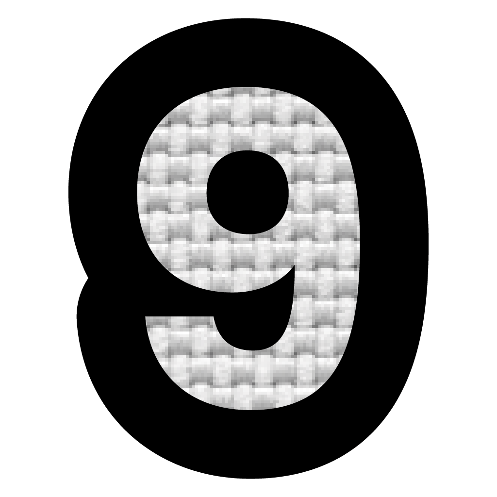 Numero 9 (2 x 1.5 cm)