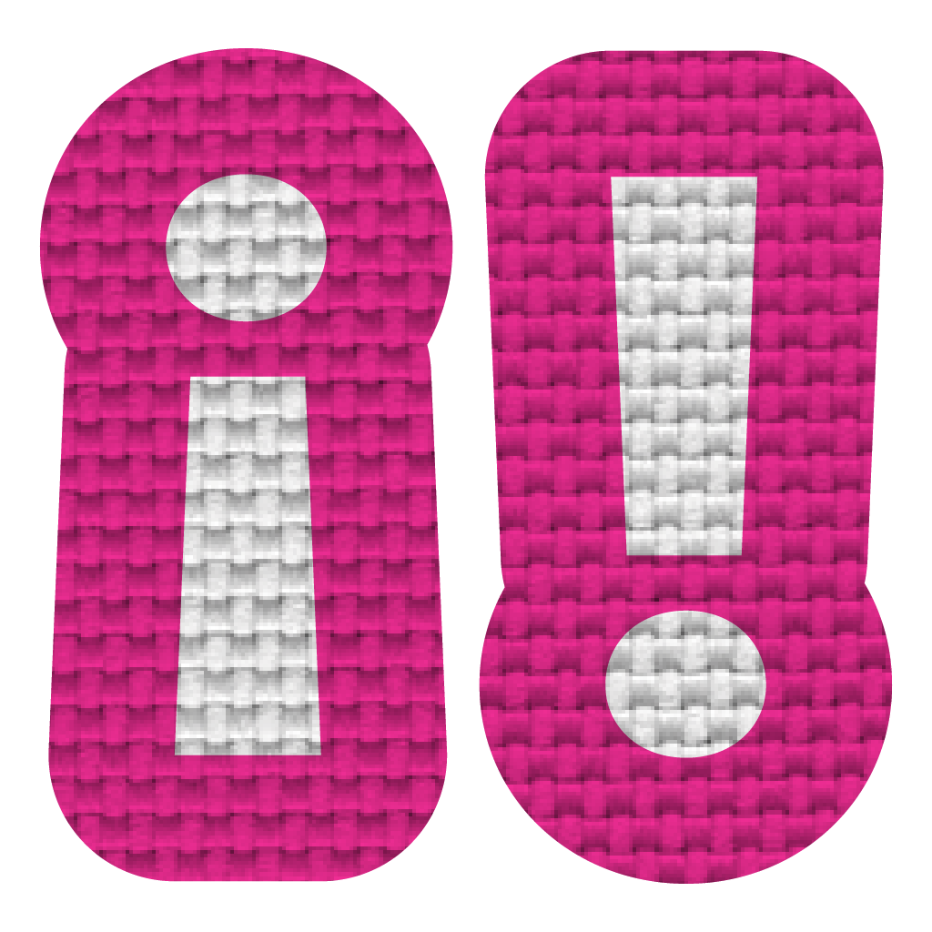 Signos de exclamación (2.5x1 cm)