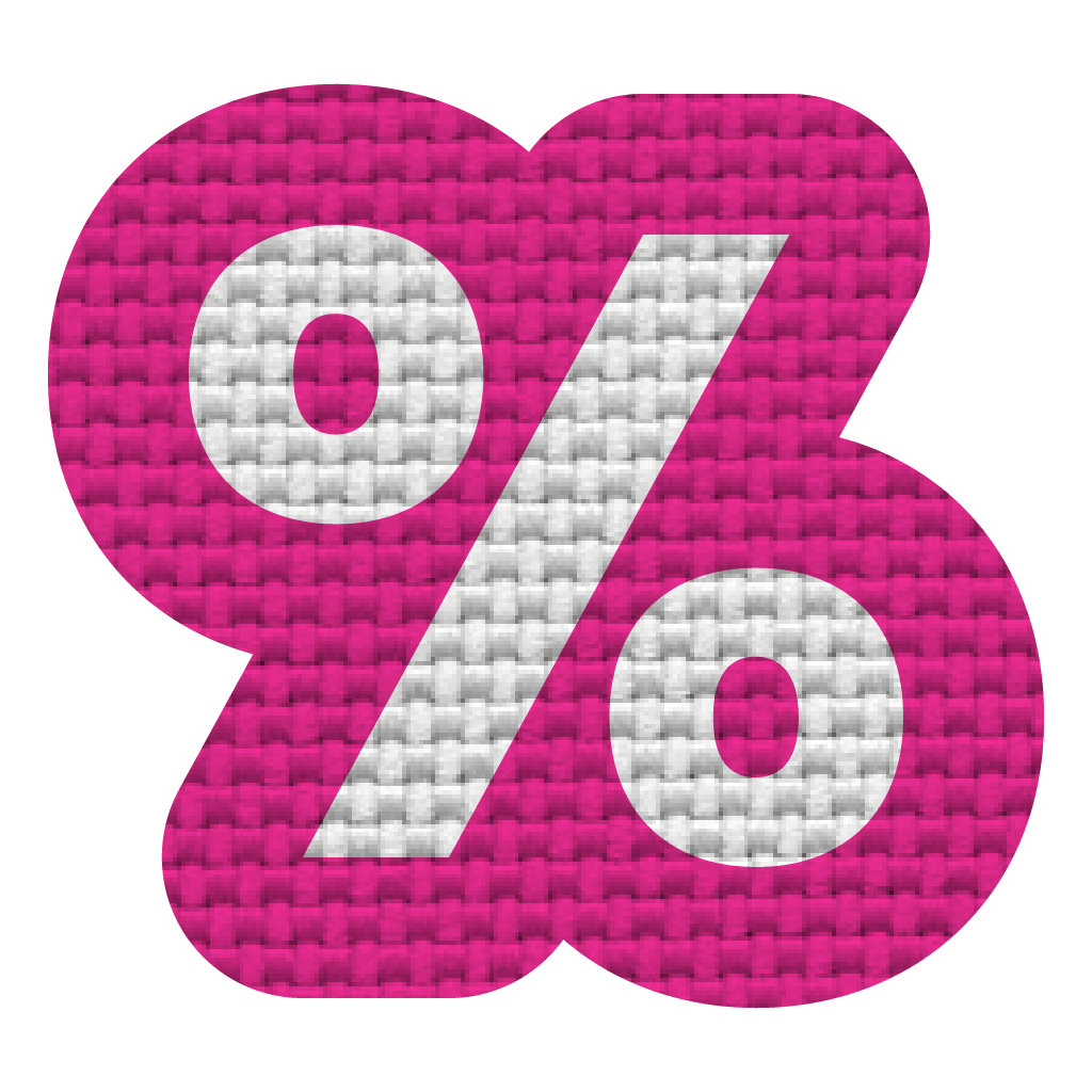 Signo de porcentaje (2.5 x 2.5 cm)