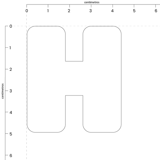 Letra H (5x4.5 cm)