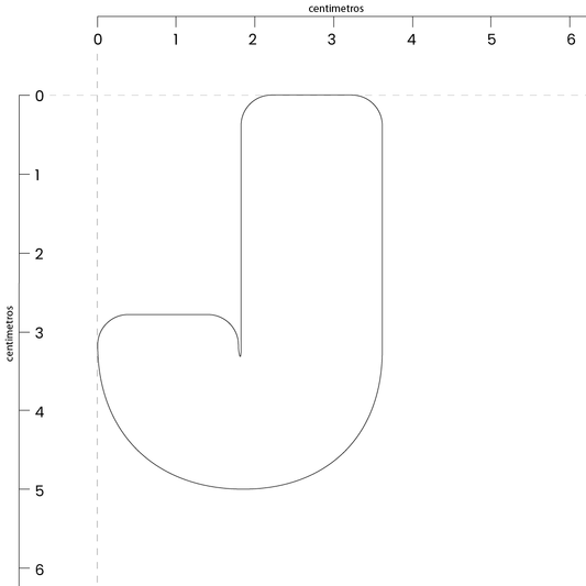 Letra J (5x4 cm)