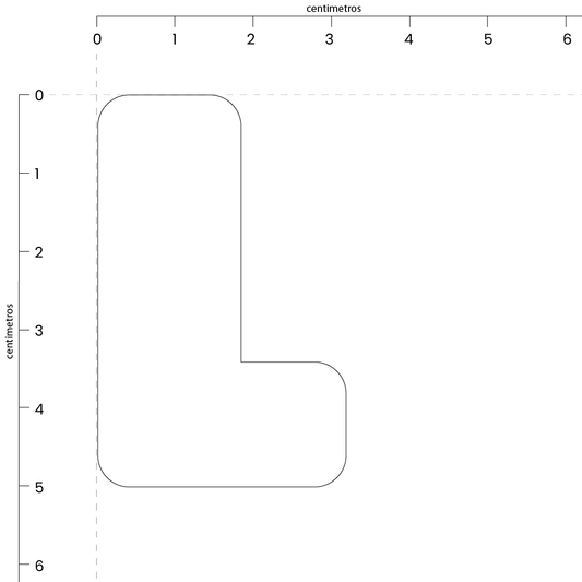 Letra L (5x3 cm)