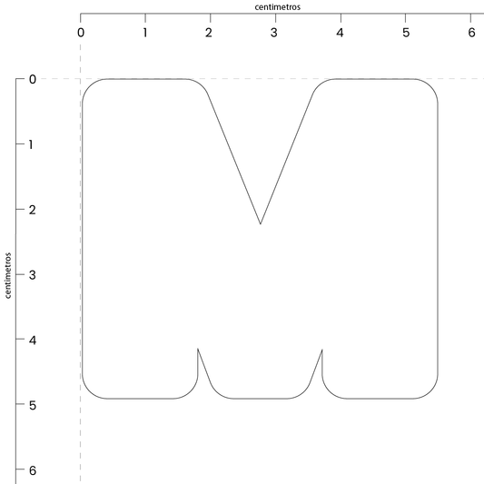 Letra M (5x5.5 cm)