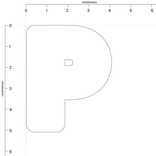 Letra P (5x4 cm)