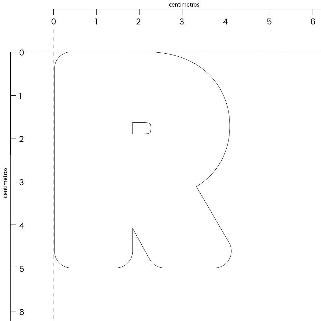Letra R (5x4 cm)