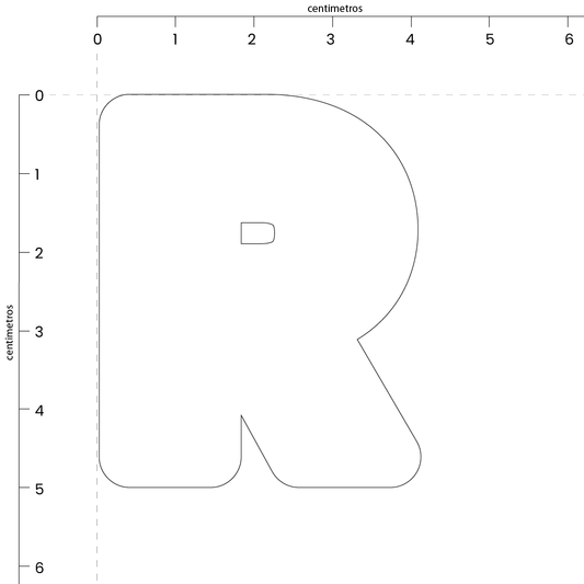 Letra R (5x4 cm)