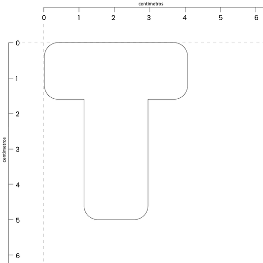 Letra T (5x4 cm)