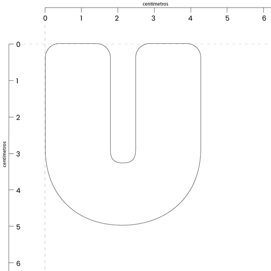 Letra U (5x4.5 cm)