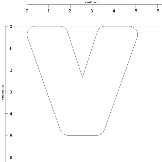 Letra V (5x5 cm)