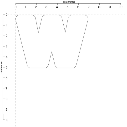 Letra W (5x7 cm)