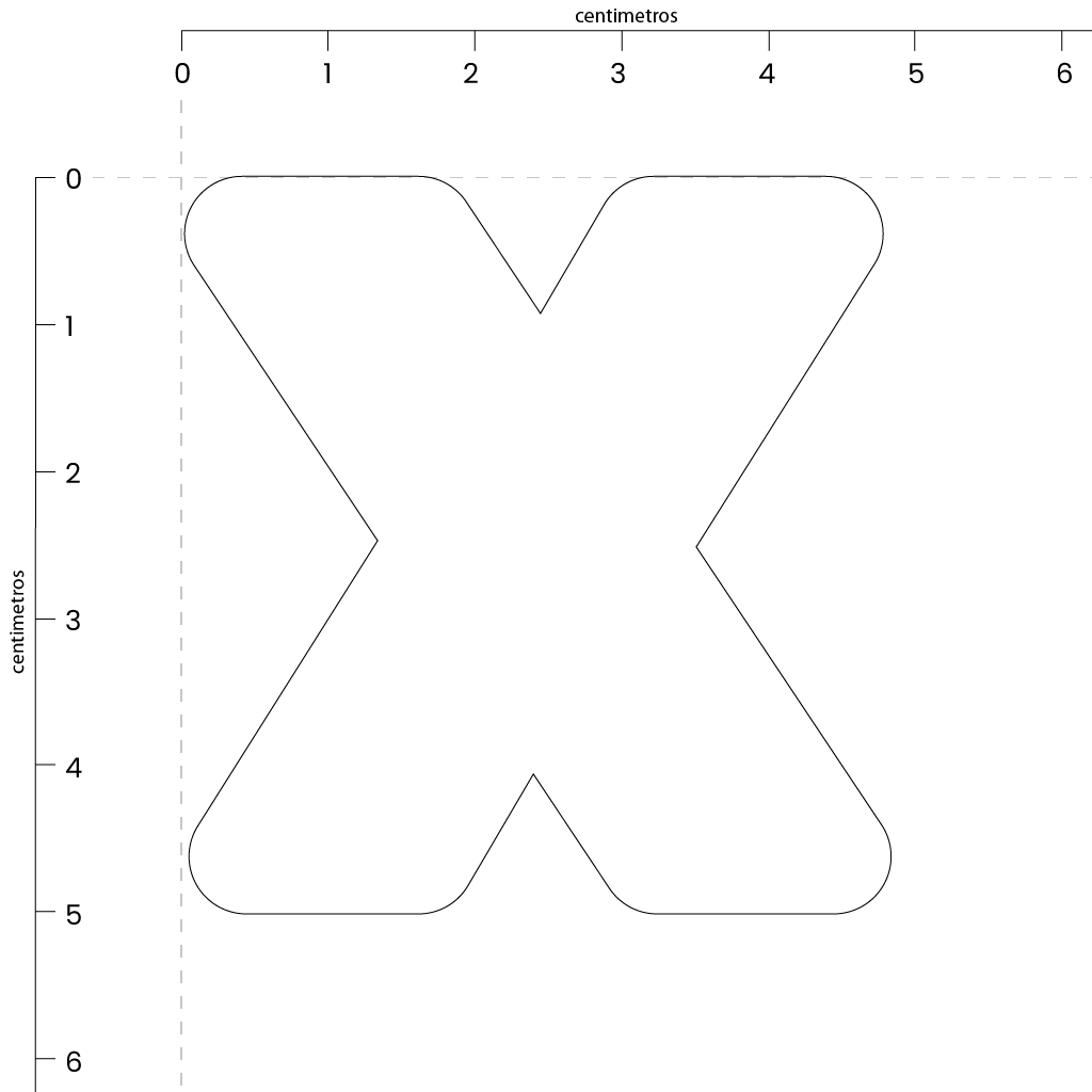 Letra X (5x5 cm)