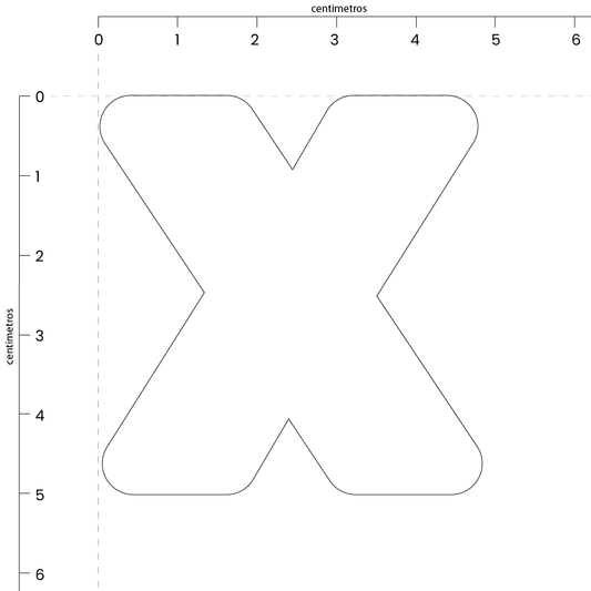 Letra X (5x5 cm)