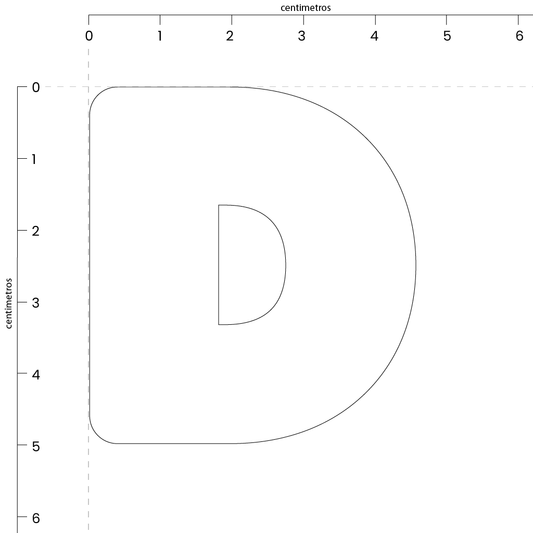 Letra D (5x4.5 cm)