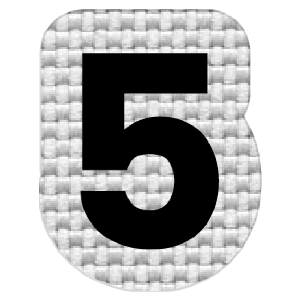 Numero 5 (2.5 x 2 cm)