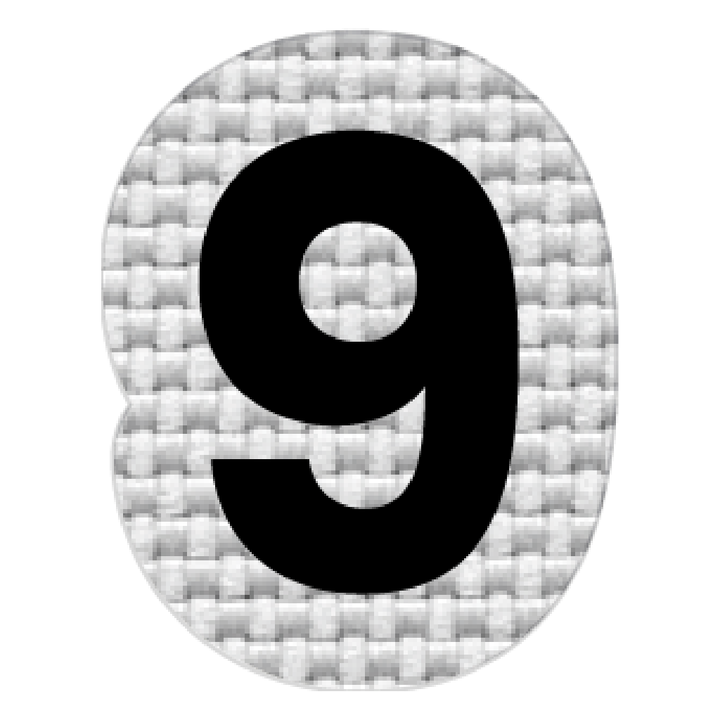 Numero 9 (2 x 1.5 cm)
