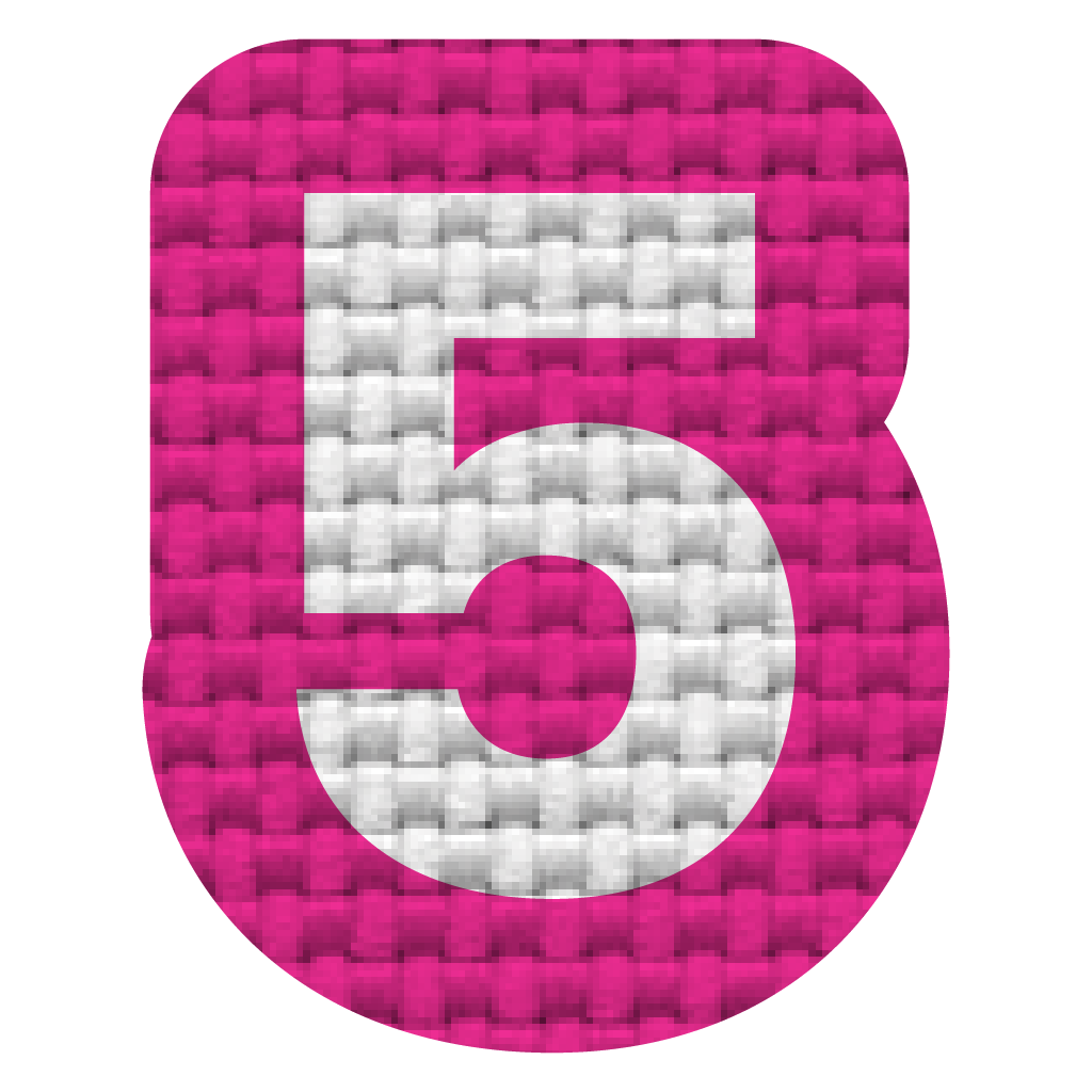 Numero 5 (2.5 x 2 cm)