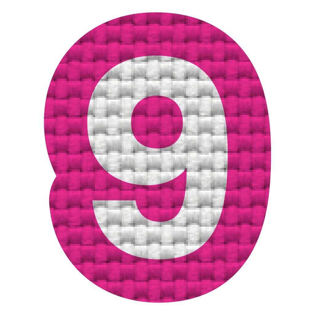 Numero 9 (2 x 1.5 cm)