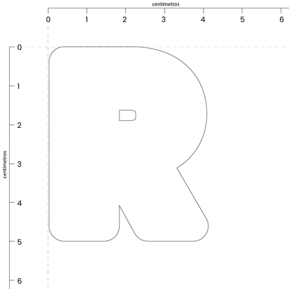 Letra R (5x4 cm)