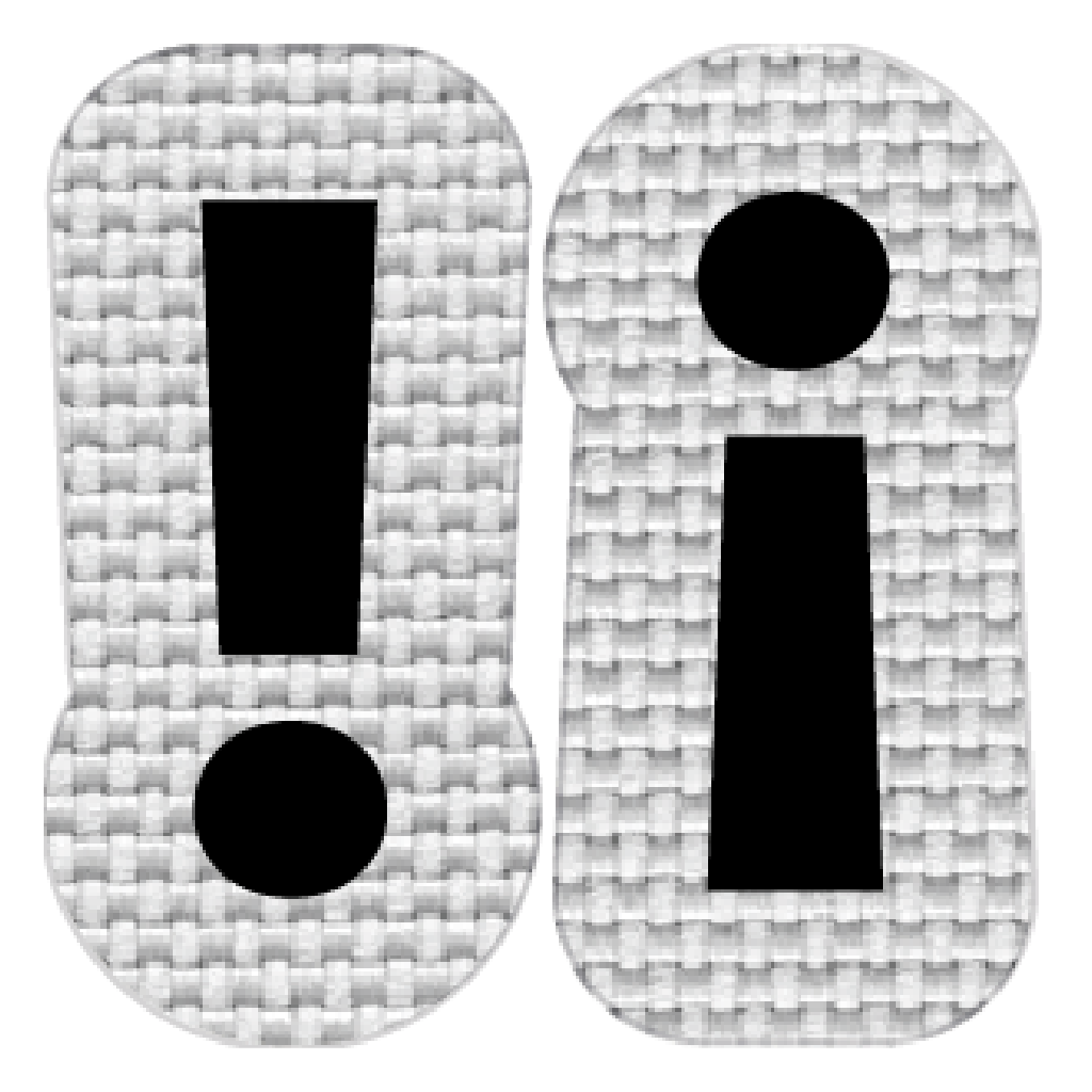 Signos de exclamación (2.5x1 cm)