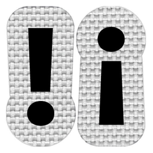 Signos de exclamación (2.5x1 cm)